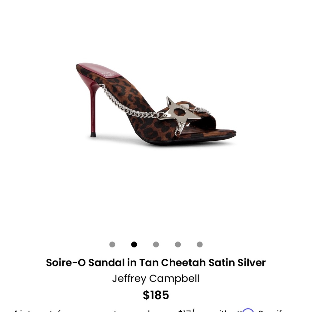 Jeffrey Campbell Soire-O Sandal in Tan Cheetah Satin Silver